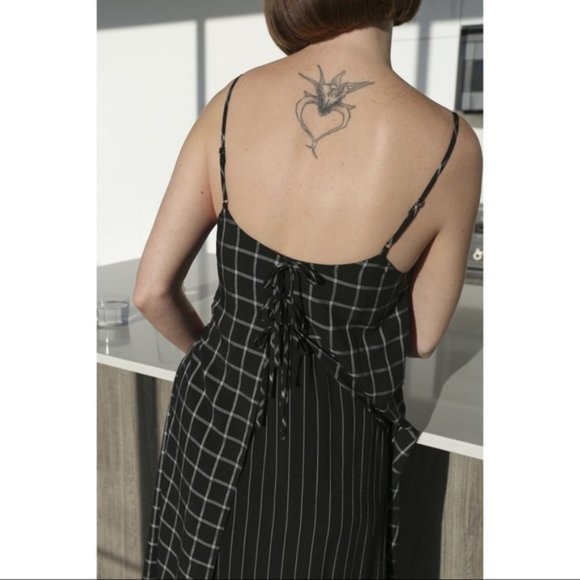 SVILU Slip Dress in Black Windowpane Check sz S - Picture 4 of 16